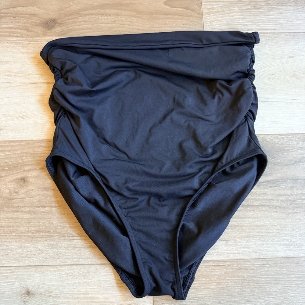 Lands' End Women's Bandeau Swimsuit Size 8 Black